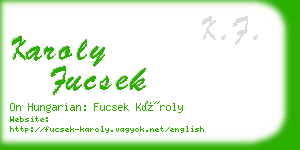 karoly fucsek business card